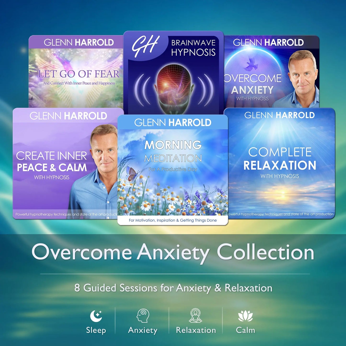 Overcome Anxiety Hypnosis & Meditation Collection (8 Titles) Glenn Harrold Publishing Ltd